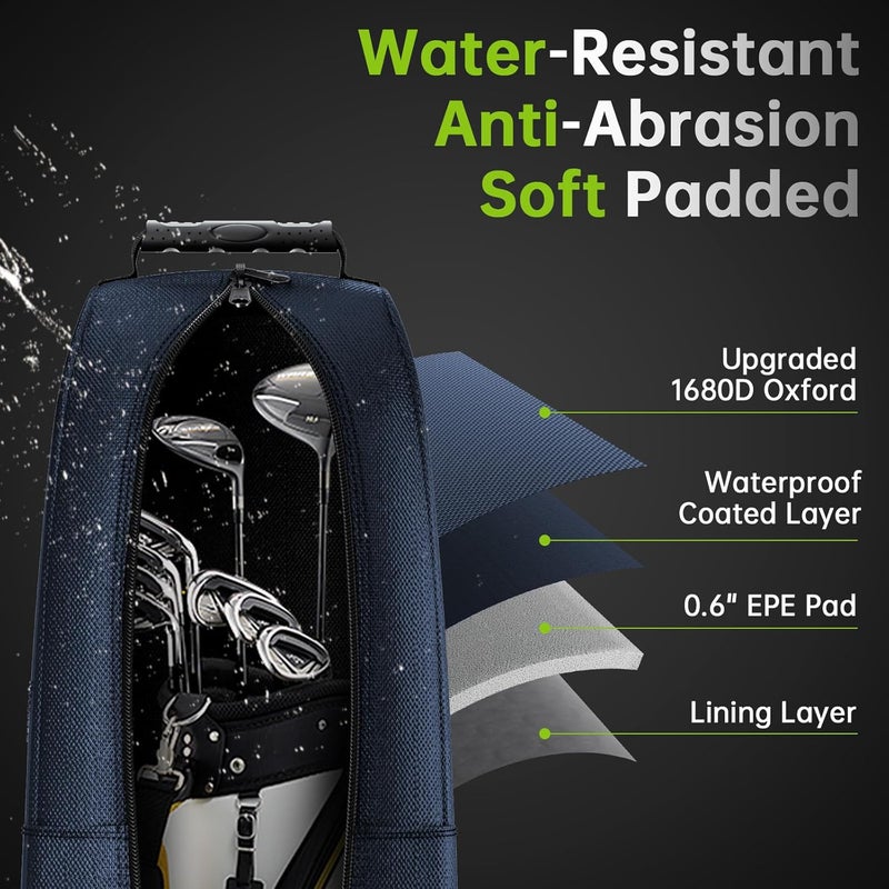 APTY Padded Golf Club Travel Bag with Wheels, Golf Luggage Case Cover for Airline - with Luggage Lock, Waterproof Coating Layer, 1680D Wear-Resistant Oxford - Image 3